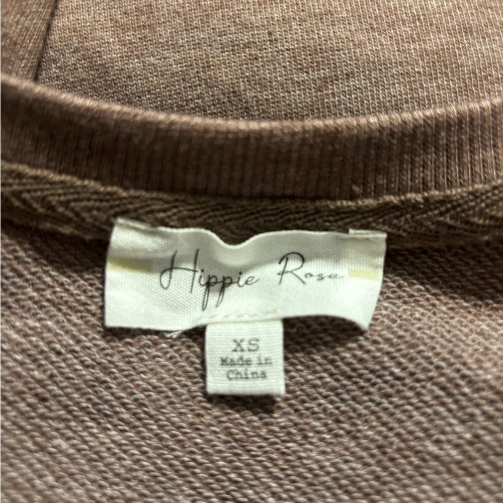 Hippie Rose Brown Crewneck Sweater - Picture 2 of 9